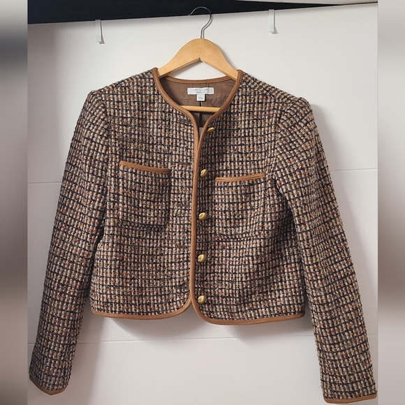 NWT Ann Taylor Weekend Tweed Crew Neck Jacket - Picture 4 of 7